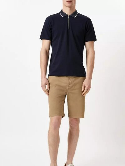 Burton Mens Zip Jacquard Collared Polo Shirt - Navy product