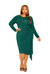 Asymmetrical Dress with Shirring Detail - Forest Green