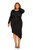 Asymmetrical Dress with Shirring Detail - Black