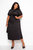 Asymmetrical Ruffle Shirt Dress - Black
