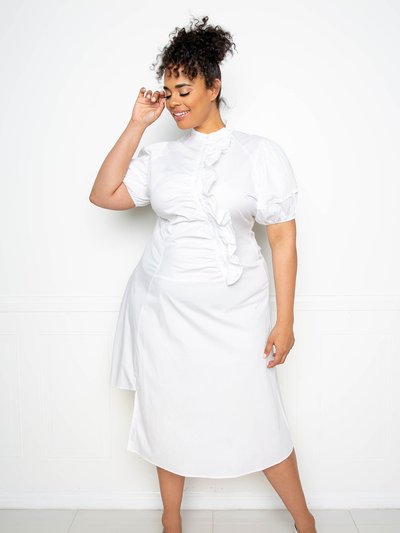 Buxom Couture Asymmetrical Ruffle Shirt Dress product