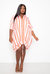 Bubble Hem Stripe Shirt Dress - Orange Stripe