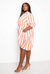 Bubble Hem Stripe Shirt Dress - Orange Stripe