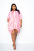 Bubble Hem Stripe Shirt Dress