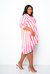 Bubble Hem Stripe Shirt Dress