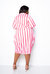 Bubble Hem Stripe Shirt Dress