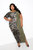 Camo Colorblock One-Shoulder Maxi Dress