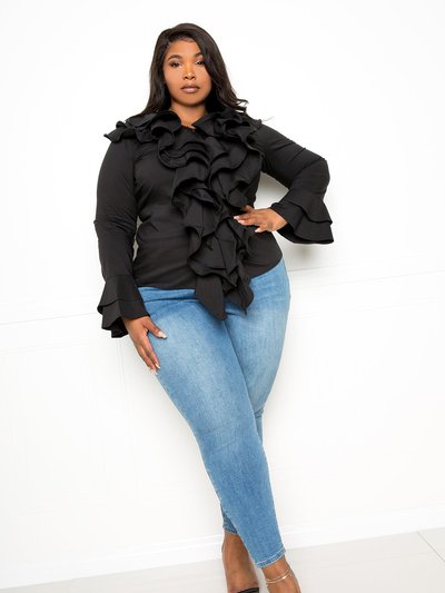 Buxom Couture Cascade Ruffle Shirt product