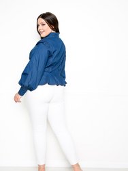 Denim Peplum Blouse