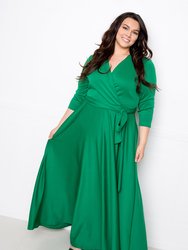 Everyday Surplice Scuba Maxi Dress - Green