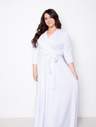 Everyday Surplice Scuba Maxi Dress - White