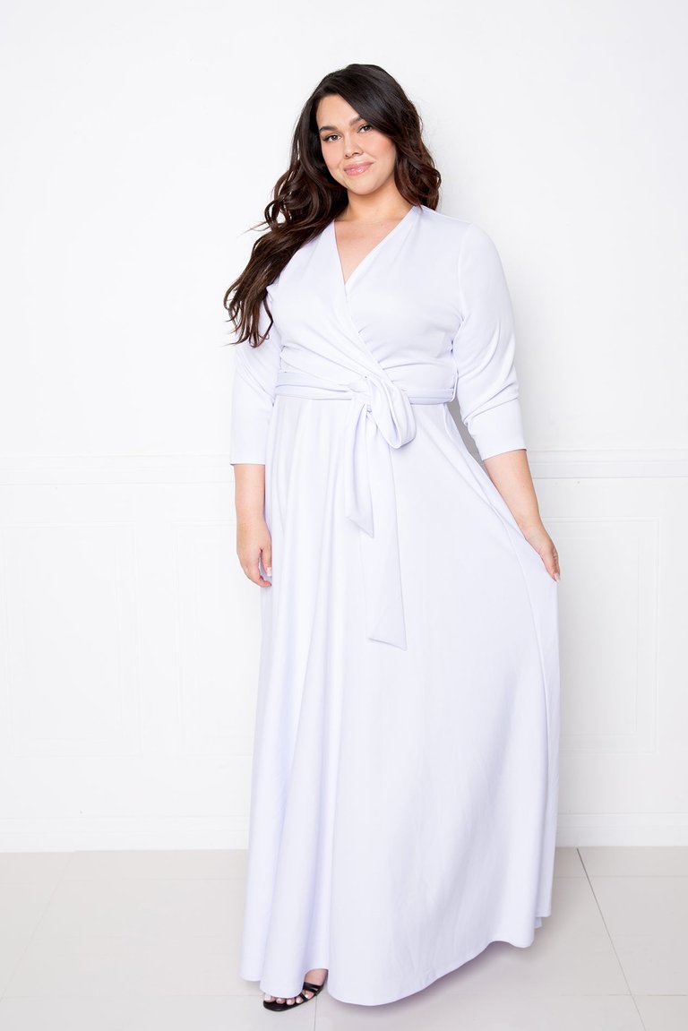 Everyday Surplice Scuba Maxi Dress - White