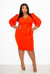 Everyday Wrap Midi Dress - Orange Red
