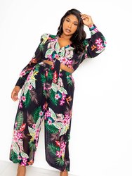 Floral Blouse and Pants Set