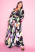 Floral Pleated Maxi Dress with Belt