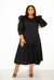 Flutter Hem Midi Dress - Black