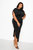 Jersey Drape Dress with Chain Detail - Black