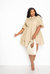 Linen Flutter Mini Dress - Beige