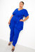 Obi-Tie Harem Jumpsuit - Royal