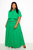 Pleated Cropped Top and Skirt Set - Green