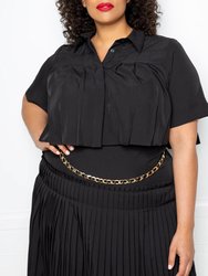 Pleated Cropped Top and Skirt Set