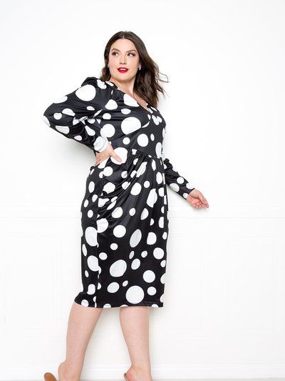 Buxom Couture Polka Dot Drop Waist Dress product