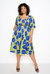 Printed Smocked Puff Sleeve Dress