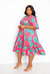 Printed Smocked Puff Sleeve Dress