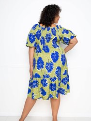 Printed Smocked Puff Sleeve Dress