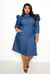 Puffed Sleeve Denim Shirt Dress - Denim