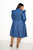 Puffed Sleeve Denim Shirt Dress - Denim