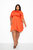 Ruched Sleeve Mini Dress - Rust