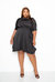 Ruched Sleeve Mini Dress - Black