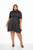 Ruched Sleeve Mini Dress - Black