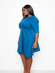 Ruched Sleeve Mini Dress