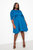 Ruched Sleeve Mini Dress - Teal