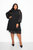 Ruched Tier Mini Dress - Black