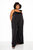 Satin Tie Shoulder Jumpsuit - Black