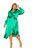 Satin Wrapped Dress - Green
