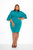 Scuba Cape Sleeve Bodycon Midi Dress - Teal