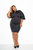 Scuba Cape Sleeve Bodycon Midi Dress - Black