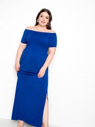 Seamless Off Shoulder Maxi Dress - Royal