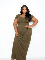 Seamless T-shirt Maxi Dress - Olive