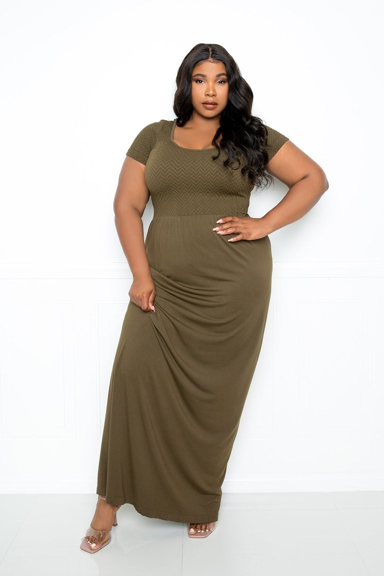 Seamless T-shirt Maxi Dress - Olive