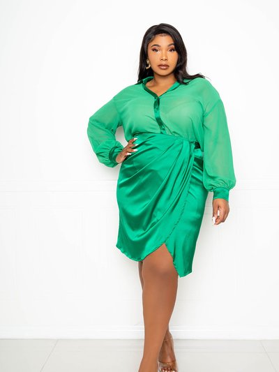 Buxom Couture Silky Shirt and Skirt Set product