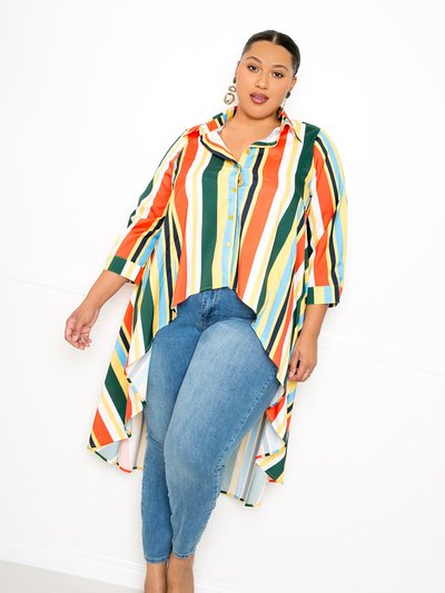 Buxom Couture Stripe Flowy Shirt product