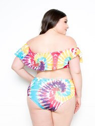 Tie-Dye Ruffle Bikini Set