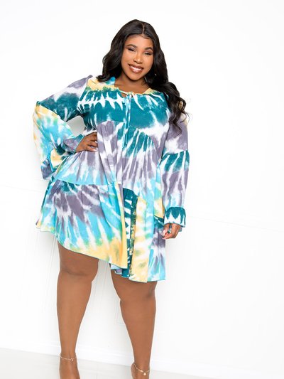 Buxom Couture Tie-Dye Tunic Dress product