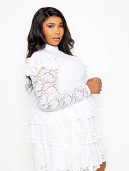 Tiered Lace Mini Dress