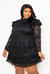 Tiered Lace Mini Dress - Black